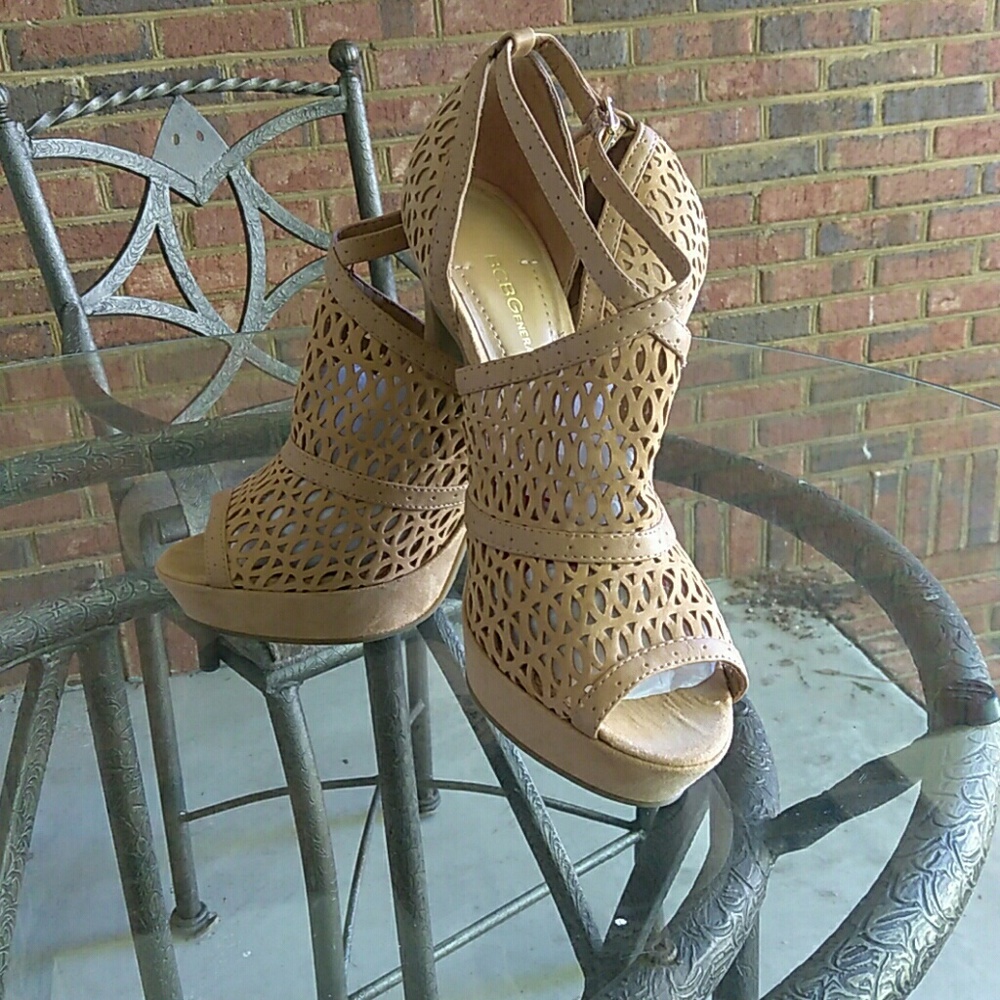 BCBG ladies heeled mesh sandals